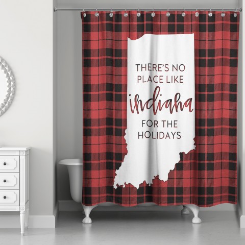 There's No Place Like Indiana For the Holidays 71x74 Shower Curtain