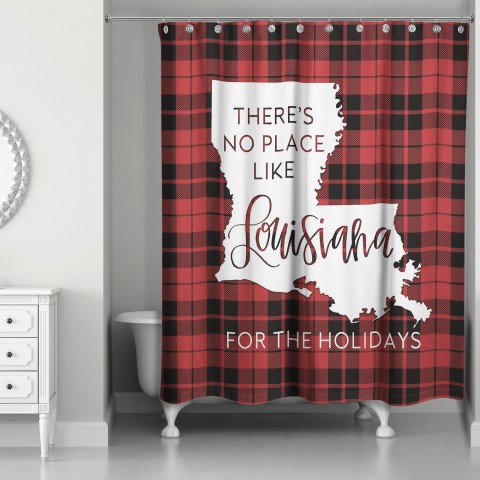 There's No Place Like Louisiana For the Holidays 71x74 Shower Curtain
