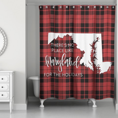 There's No Place Like Maryland For the Holidays 71x74 Shower Curtain