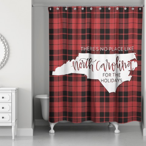 There's No Place Like North Carolina For the Holidays 71x74 Shower Curtain
