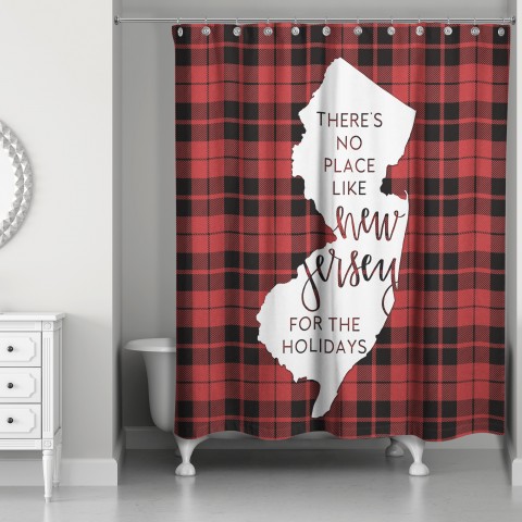 There's No Place Like New Jersey For the Holidays 71x74 Shower Curtain