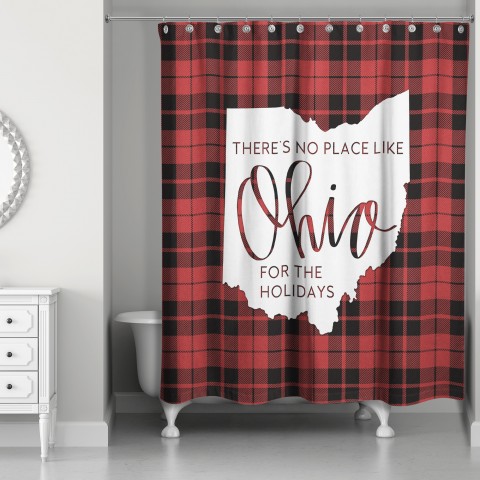 There's No Place Like Ohio For the Holidays 71x74 Shower Curtain