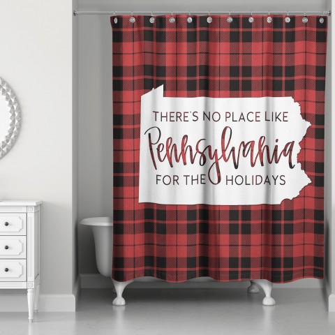 There's No Place Like Pennsylvania For the Holidays 71x74 Shower Curtain