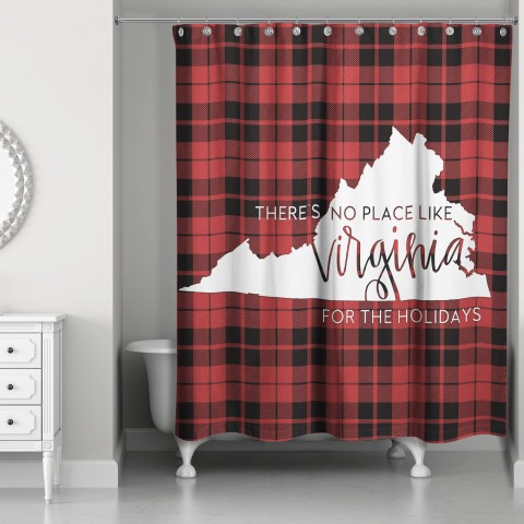 There's No Place Like Virginia For the Holidays 71x74 Shower Curtain