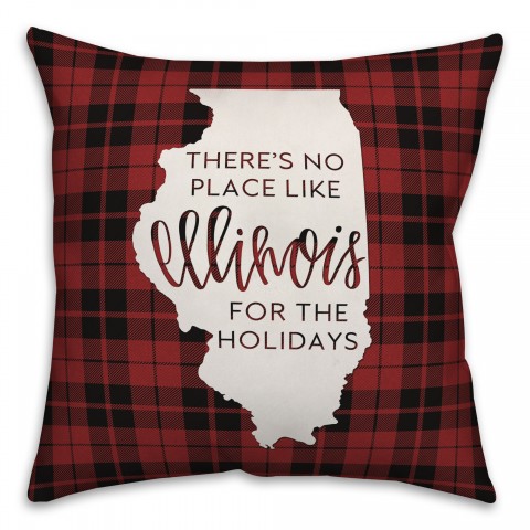 There's No Place Like Illinois For the Holidays Pillow