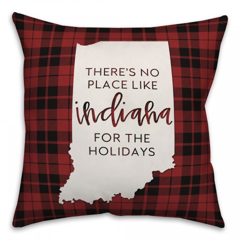 There's No Place Like Indiana For the Holidays Pillow