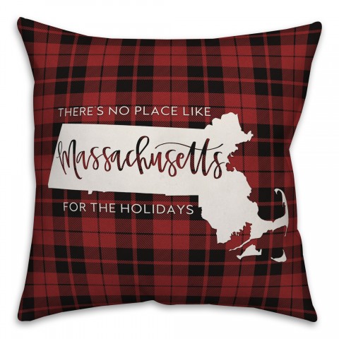 There's No Place Like Massachusetts For the Holidays Pillow