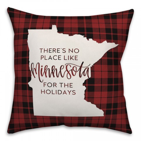 There's No Place Like Minnesota For the Holidays Pillow