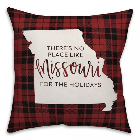 There's No Place Like Missouri For the Holidays Pillow