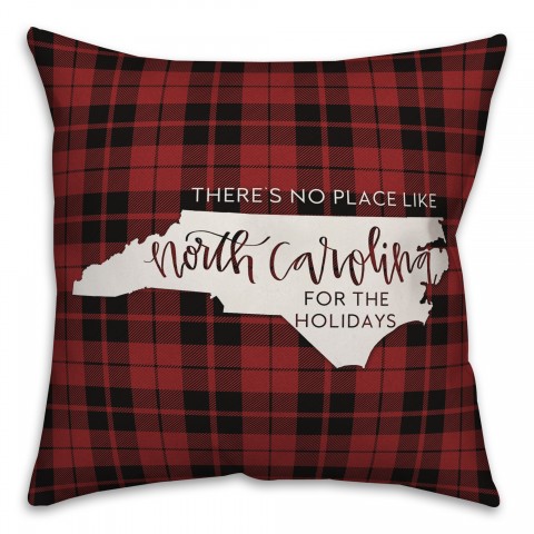 There's No Place Like North Carolina For the Holidays Pillow