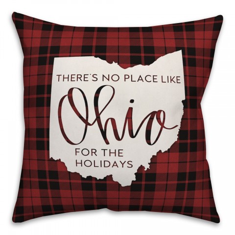 There's No Place Like Ohio For the Holidays Pillow
