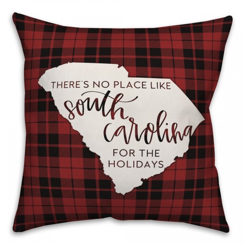 There's No Place Like South Carolina For the Holidays Pillow