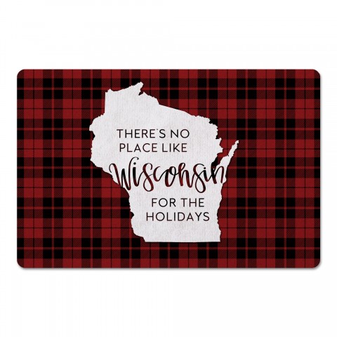 There's No Place Like Wisconsin For the Holidays 27x18 Floor Mat