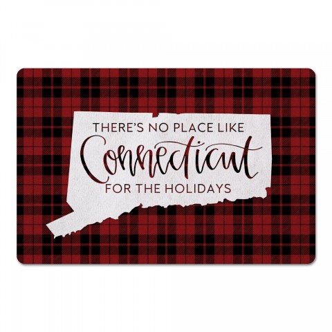 There's No Place Like Connecticut For the Holidays 27x18 Floor Mat