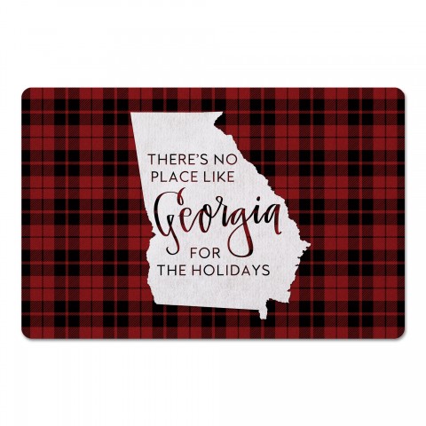 There's No Place Like Georgia For the Holidays 27x18 Floor Mat