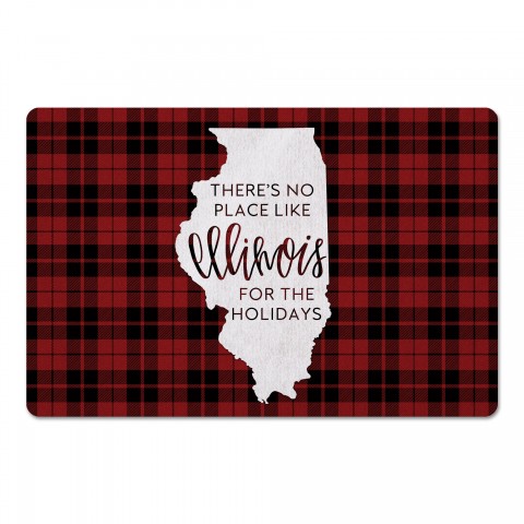 There's No Place Like Illinois For the Holidays 27x18 Floor Mat