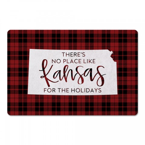 There's No Place Like Kansas For the Holidays 27x18 Floor Mat