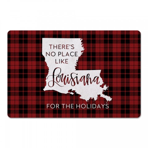There's No Place Like Louisiana For the Holidays 27x18 Floor Mat