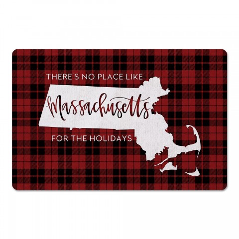 There's No Place Like Massachusetts For the Holidays 27x18 Floor Mat