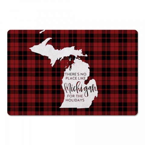 There's No Place Like Michigan For the Holidays 27x18 Floor Mat