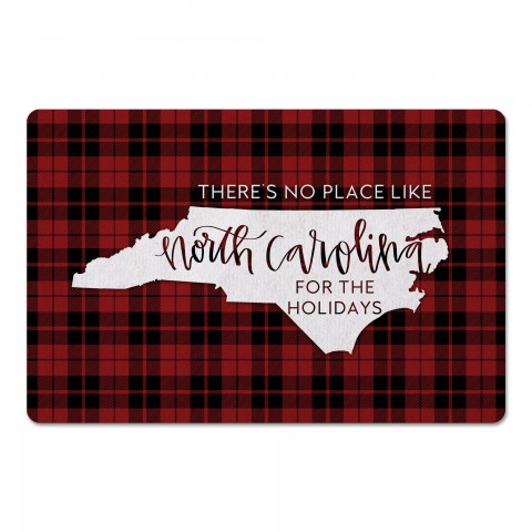 There's No Place Like North Carolina For the Holidays 27x18 Floor Mat