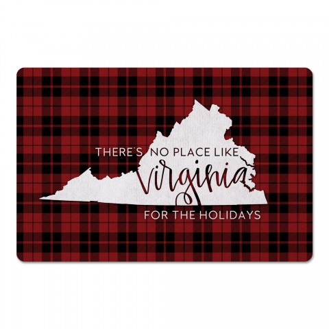 There's No Place Like Virginia For the Holidays 27x18 Floor Mat