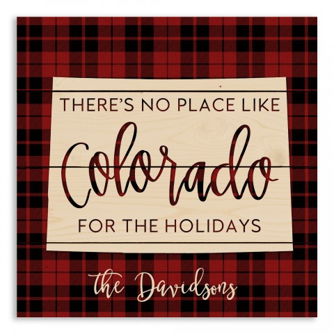 There's No Place Like Colorado For the Holidays 14x14 Personalized Pallet Wood Art