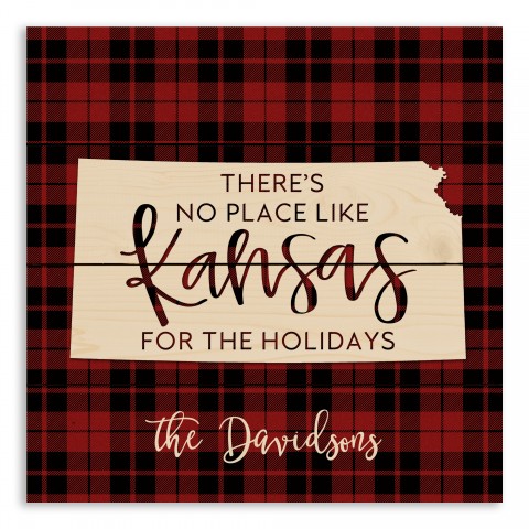 There's No Place Like Kansas For the Holidays 14x14 Personalized Pallet Wood Art