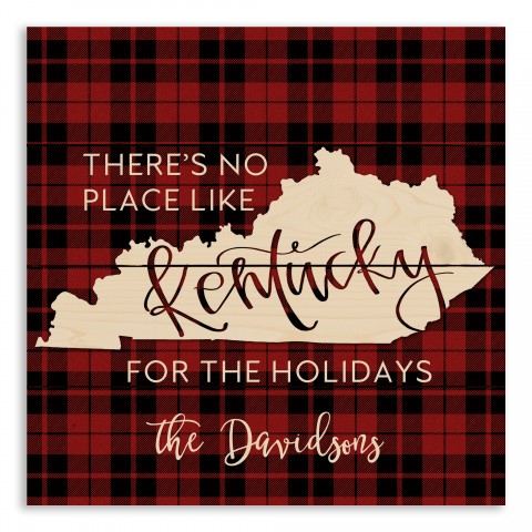 There's No Place Like Kentucky For the Holidays 14x14 Personalized Pallet Wood Art