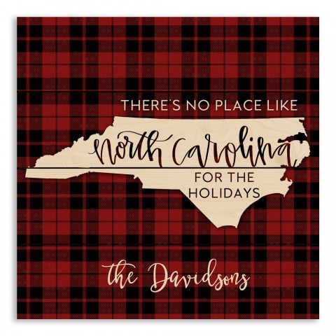 There's No Place Like North Carolina For the Holidays 14x14 Personalized Pallet Wood Art