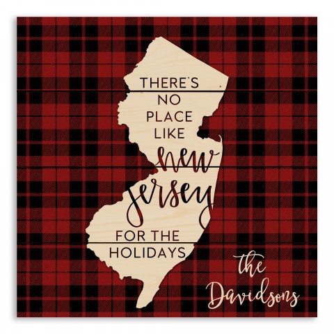 There's No Place Like New Jersey For the Holidays 14x14 Personalized Pallet Wood Art