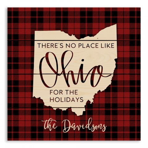 There's No Place Like Ohio For the Holidays 14x14 Personalized Pallet Wood Art