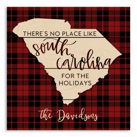 There's No Place Like South Carolina For the Holidays 14x14 Personalized Pallet Wood Art