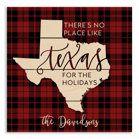 There's No Place Like Texas For the Holidays 14x14 Personalized Pallet Wood Art