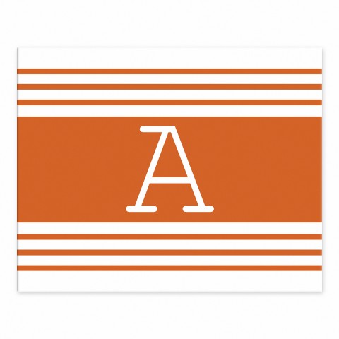 Orange Farmhouse Stripes 8x10 Personalized Tabletop Canvas
