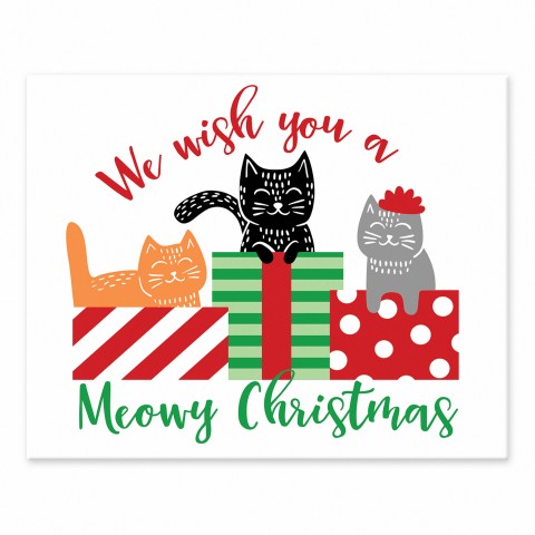 Meowy Christmas 8x10 Tabletop Canvas