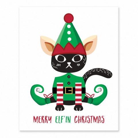Merry Elfin Christmas 8x10 Tabletop Canvas