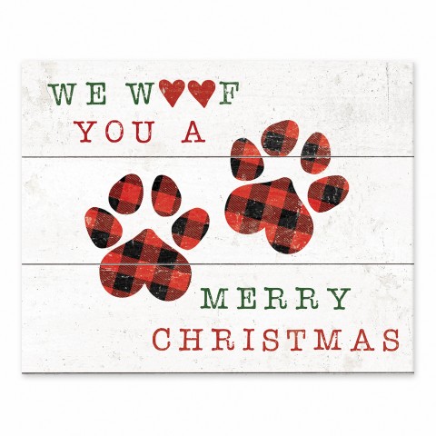 We Woof you a Merry Christmas 8x10 Tabletop Canvas