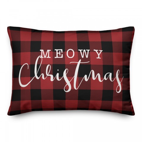 Meowy Christmas Pillow