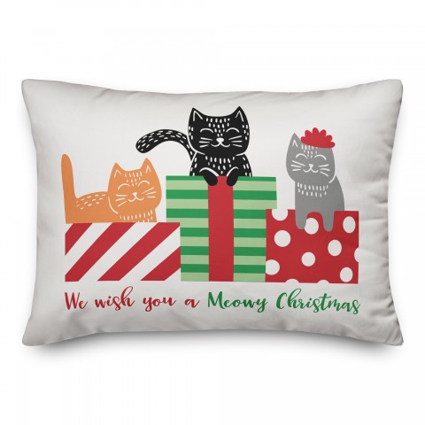 We Wish you a Meowy Christmas Pillow