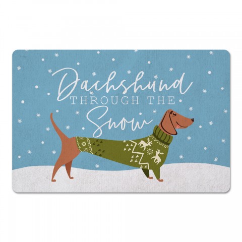 Dachshund Through the Snow 27x18 Floor Mat