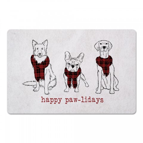 Happy Pawlidays Scarves 27x18 Floor Mat