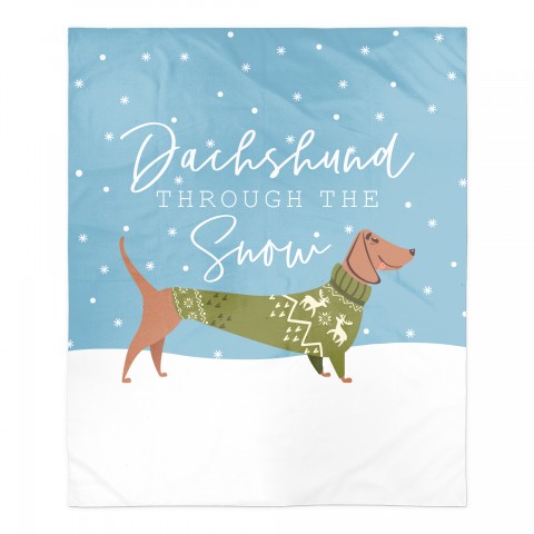 Dachshund Through the Snow 50x60 Throw Blanket