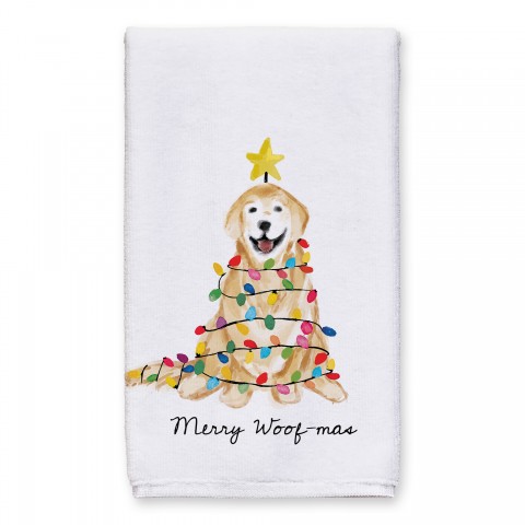 Golden Christmas Tree 16x25 Towel