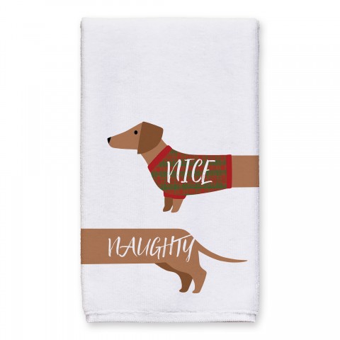 Naughty Nice Doxie 16x25 Towel