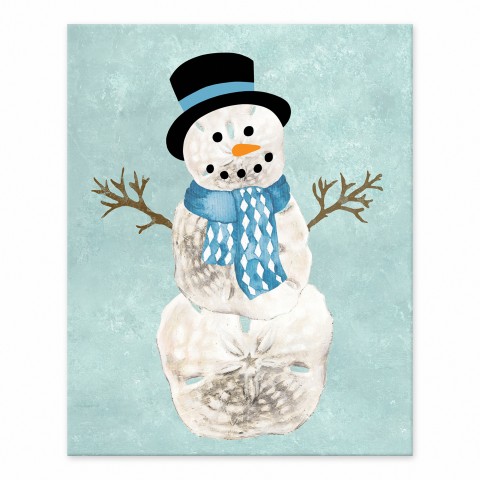 Sand Dollar Snowman 8x10 Tabletop Canvas
