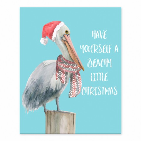 Beachy Little Christmas 8x10 Tabletop Canvas