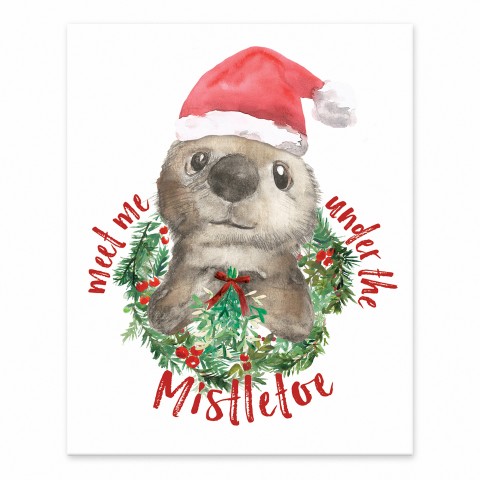 Mistletoe Otter 8x10 Tabletop Canvas