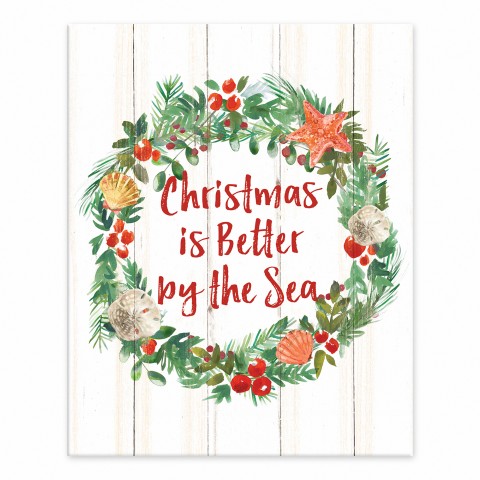 Christmas is Better by the Sea 8x10 Tabletop Canvas