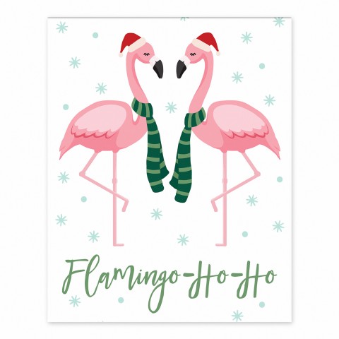 Flamingo - Ho - Ho 8x10 Tabletop Canvas